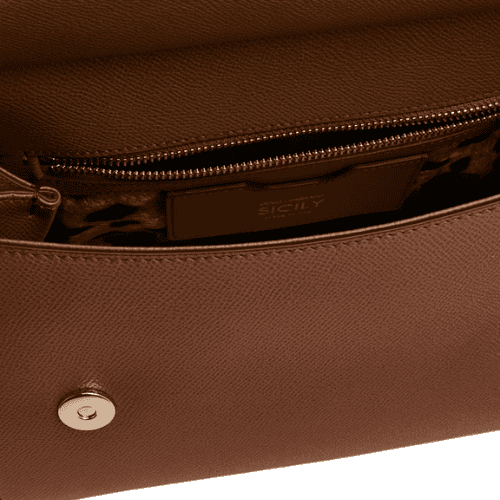 DOLCE & GABBANA Sicily handbag Dauphine leather (Brown)