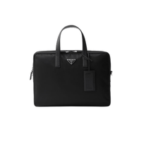 PRADA Re-Nylon and Saffiano leather briefcase (Black)