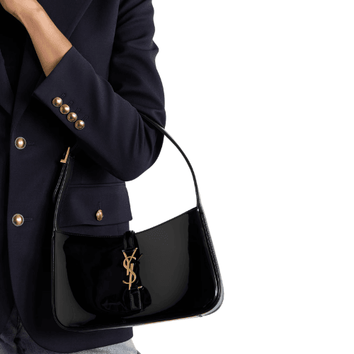 YSL Le 5 à 7 patent-leather bag Black
