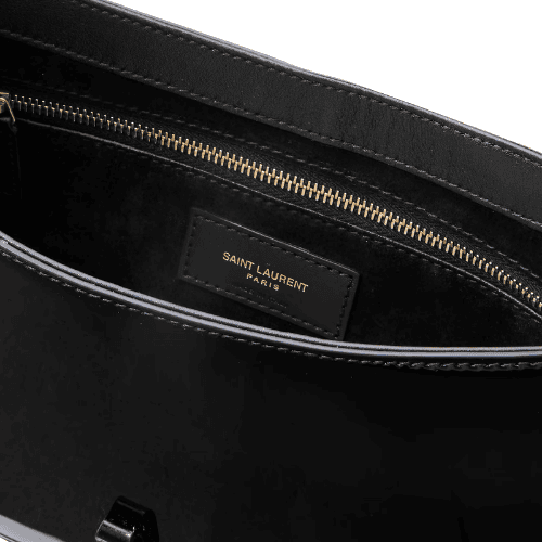 YSL Le 5 à 7 patent-leather bag Black