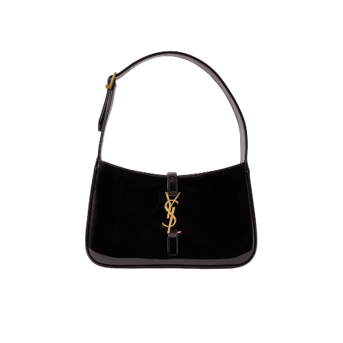 YSL Le 5 à 7 patent-leather bag Black