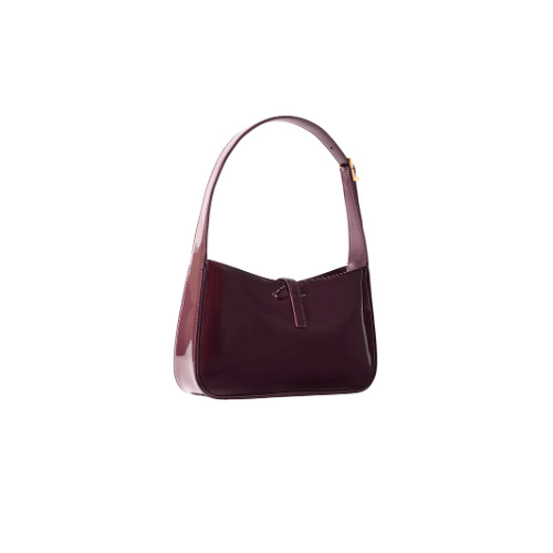 YSL Le 5 à 7 patent-leather bag Burgundy