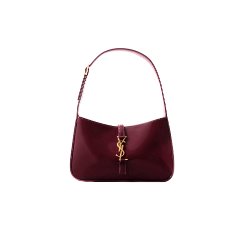 YSL Le 5 à 7 patent-leather bag Burgundy