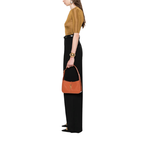 YSL Le 5 à 7 patent-leather bag Brown