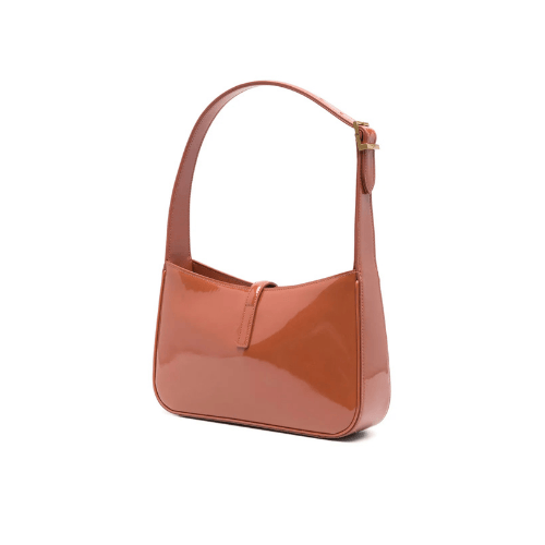 YSL Le 5 à 7 patent-leather bag Brown