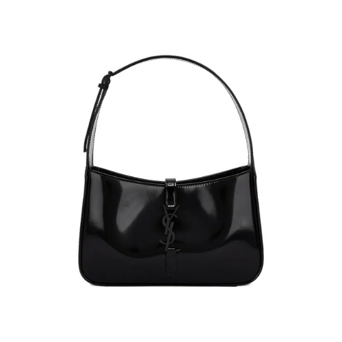 YSL Le 5 à 7 patent-leather bag All Black
