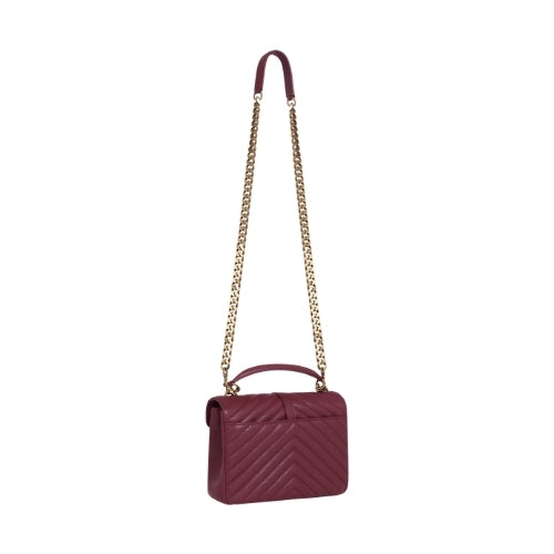YSL Medium College Bag Burgundy