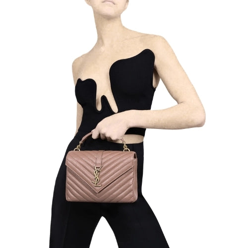 YSL Medium College Bag Grey