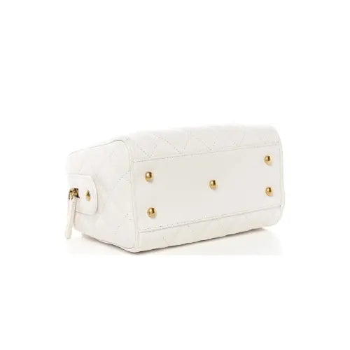 CHANEL Caviar Quilted Bowling Bag White