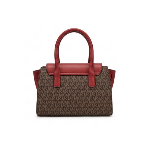 MK Carmen Logo Belted Satchel Red