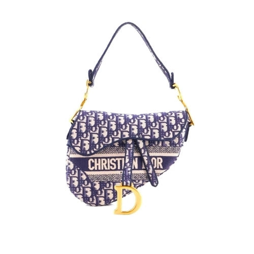 DIOR Oblique Jacquard Saddle Bag Blue