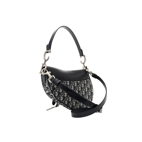 DIOR Oblique Jacquard Saddle Bag Black