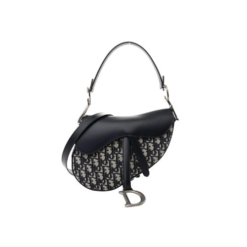 DIOR Oblique Jacquard Saddle Bag Black