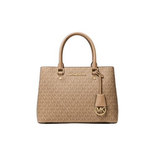 MK Edith Logo Satchel Beige