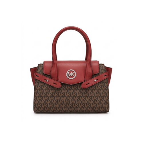 MK Carmen Logo Belted Satchel Red