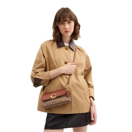 COACH Jet Shoulder Bag Signature Canvas Dark Brown
