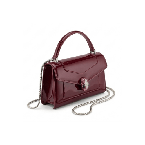 BVLGARI Serpenti Forever top-handle bag Burgundy