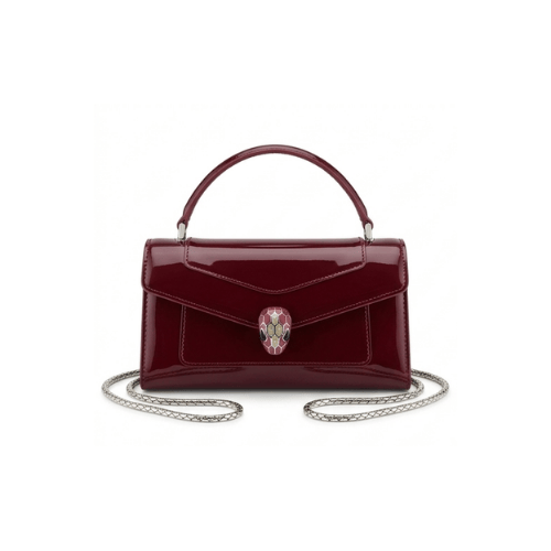 BVLGARI Serpenti Forever top-handle bag Burgundy