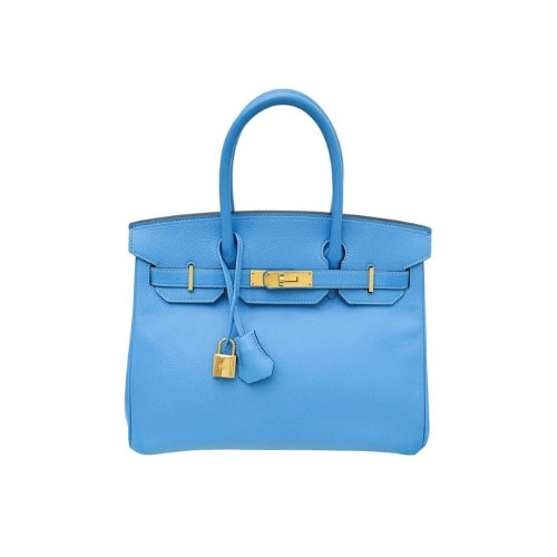 HERMES Birkin Togo 25 leather Blue Jean
