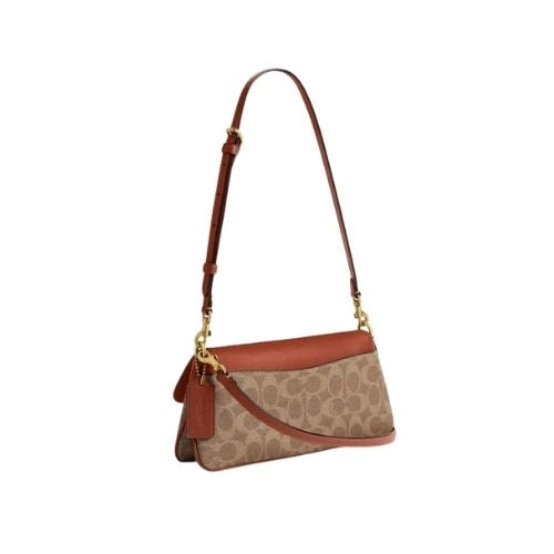 COACH Jet Shoulder Bag Signature Canvas Dark Brown