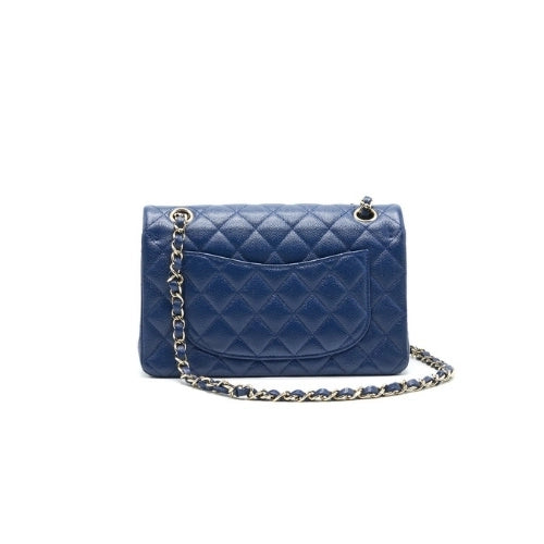 CHANEL Flap Bag Grained Calfskin Navy Blue