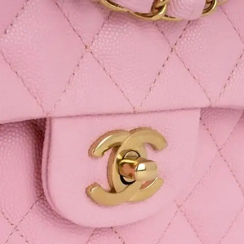 CHANEL Flap Bag Grained Calfskin Pink