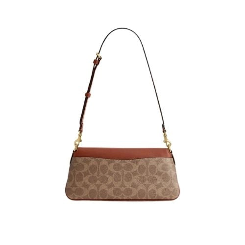 COACH Jet Shoulder Bag Signature Canvas Dark Brown