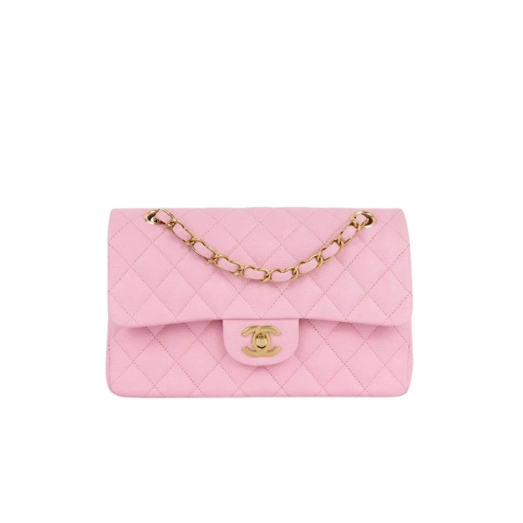 CHANEL Flap Bag Grained Calfskin Pink