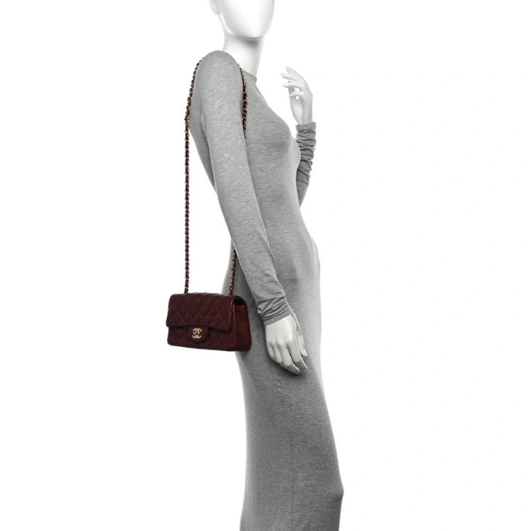 CHANEL Flap Bag Grained Calfskin Brown