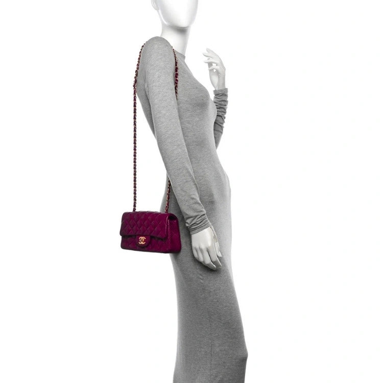 CHANEL Flap Bag Grained Calfskin Burgundy