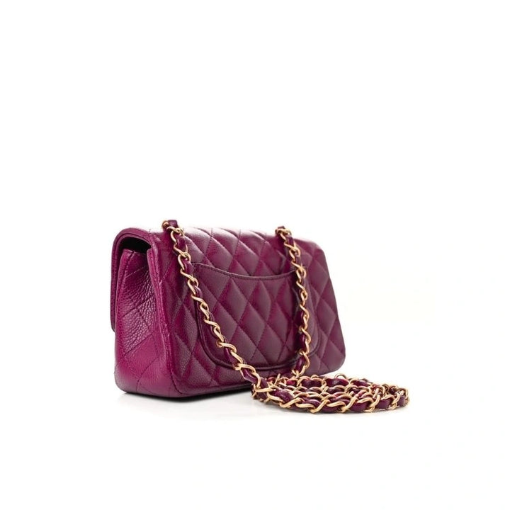 CHANEL Flap Bag Grained Calfskin Burgundy