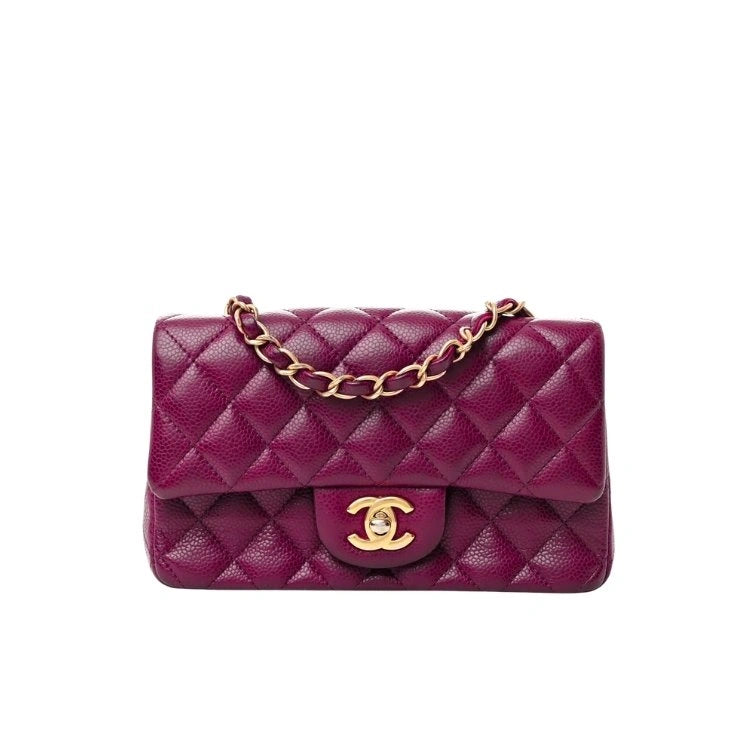 CHANEL Flap Bag Grained Calfskin Burgundy