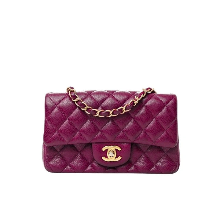 CHANEL Flap Bag Grained Calfskin Burgundy