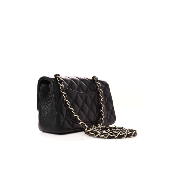 CHANEL Flap Bag Grained Calfskin Black