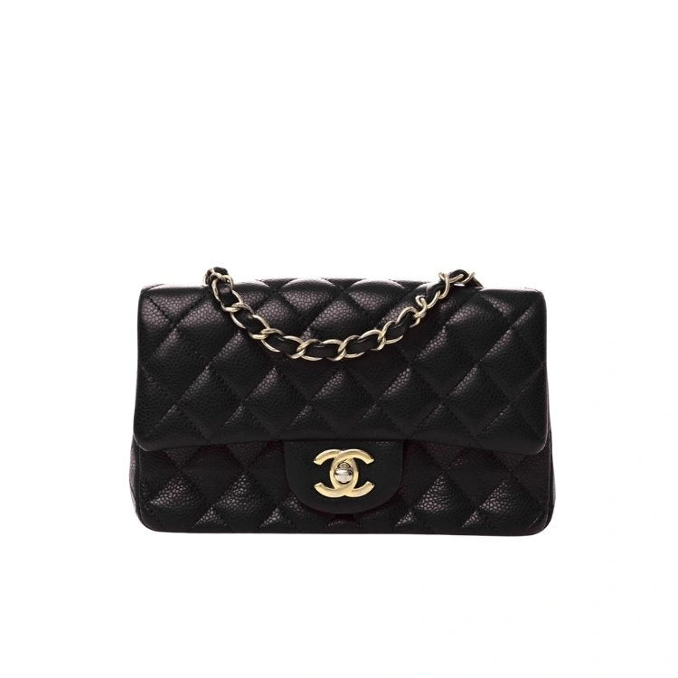CHANEL Flap Bag Grained Calfskin Black