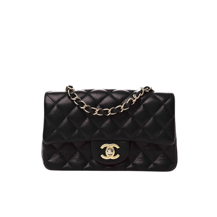 CHANEL Flap Bag Grained Calfskin Black