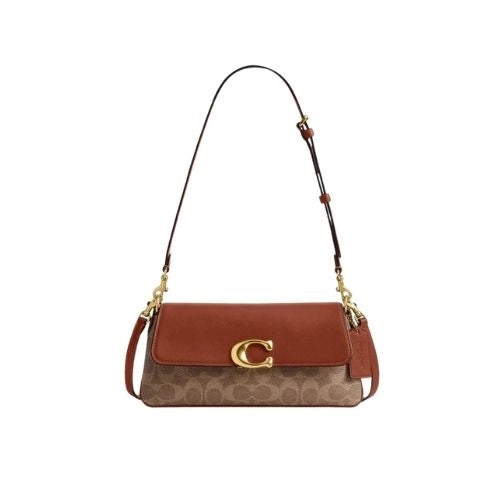 COACH Jet Shoulder Bag Signature Canvas Dark Brown