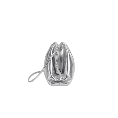 BOTTEGA VENETA Nappa Pouch Silver