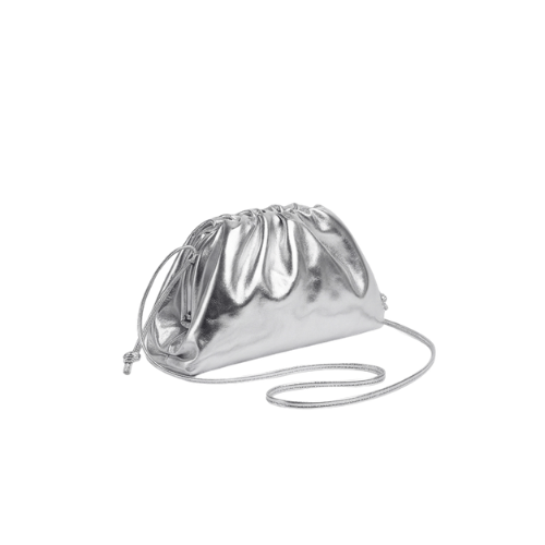 BOTTEGA VENETA Nappa Pouch Silver