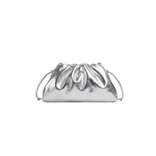 BOTTEGA VENETA Nappa Pouch Silver