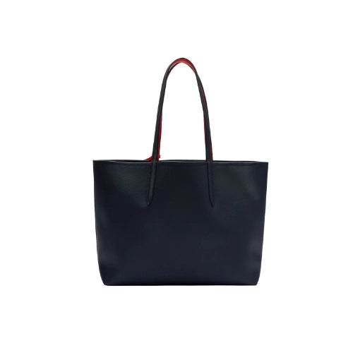 LACOSTE Anna Reversible Tote with Pouch Black Red