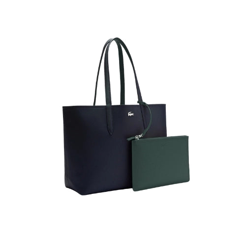 LACOSTE Anna Reversible Tote with Pouch Black Green