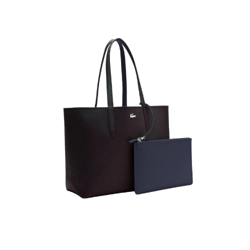 LACOSTE Anna Reversible Tote with Pouch Black Blue