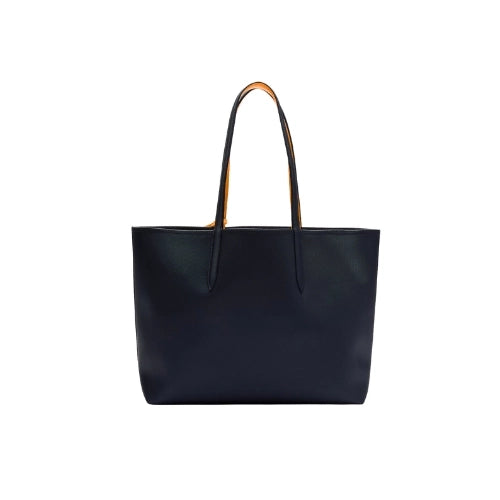 LACOSTE Anna Reversible Tote with Pouch Black Orange