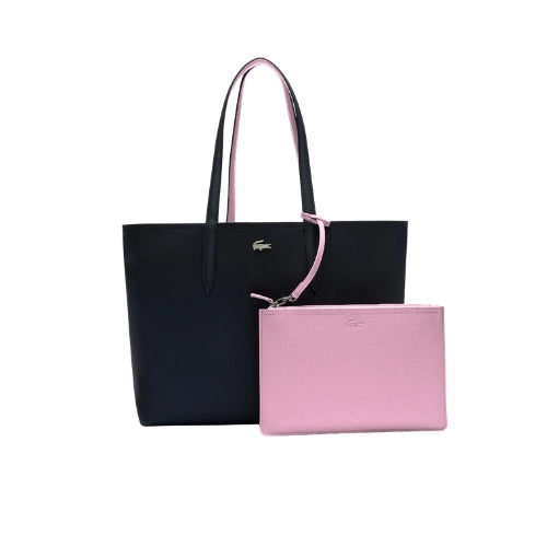 LACOSTE Anna Reversible Tote with Pouch Black Pink