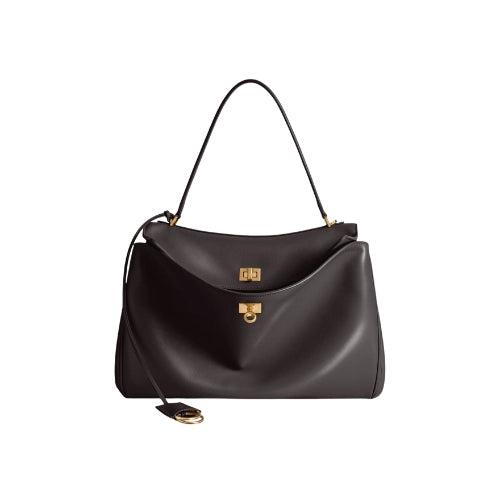 BALENCIAGA Rodeo Handbag smooth calfskin Dark Brown