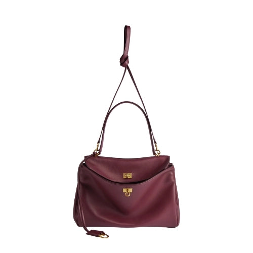 BALENCIAGA Rodeo Handbag smooth calfskin Burgundy