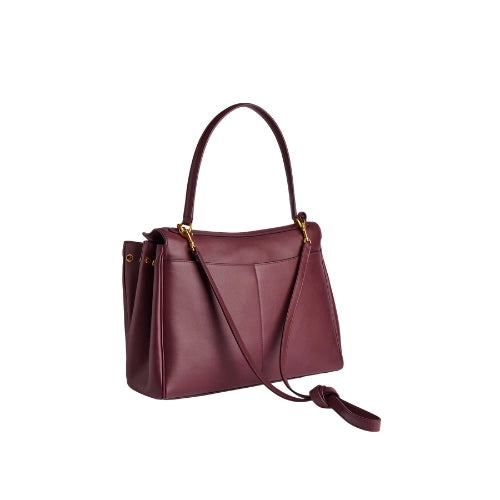 BALENCIAGA Rodeo Handbag smooth calfskin Burgundy