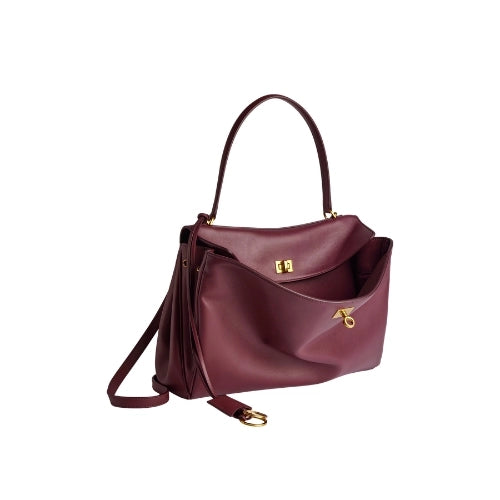 BALENCIAGA Rodeo Handbag smooth calfskin Burgundy
