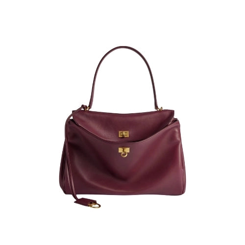 BALENCIAGA Rodeo Handbag smooth calfskin Burgundy